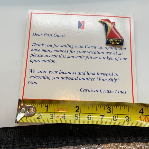 VTG Carnival Cruise Lines Carnival Valor Collectible Lapel Pin and Card - Picture 6 of 7